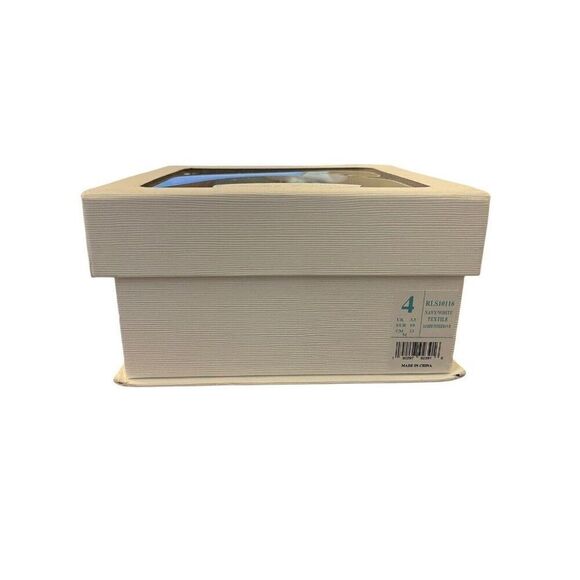 Baby Size 4 Soft Sole Navy Blue Crib Shoes Anchor Print Sandals New In Gift Box - Picture 6 of 6